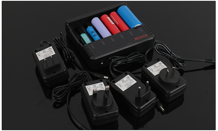 Durable New H6 Li Ion 18650 Charger , 6 Slot Battery Charger With AU EU Plug