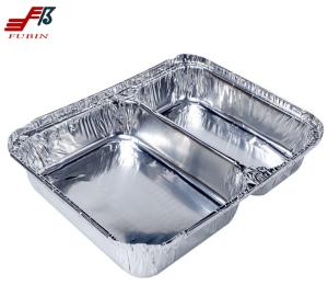 Wholesale 190x260mm Aluminum Foil Lunch Box 2 Compartment Foil Containers from china suppliers