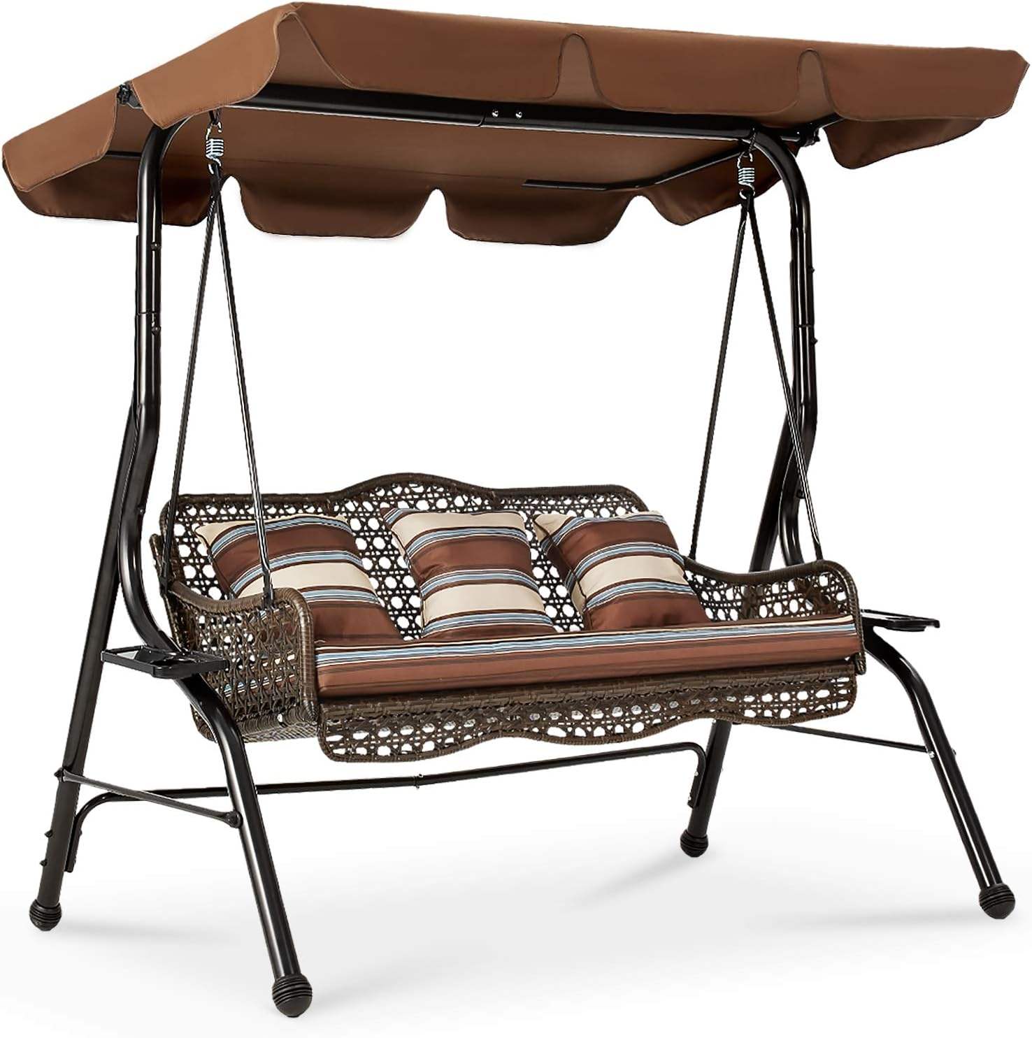 500KG Load 3 Person Canopy Swing UV Resistant Three Person Porch Swing