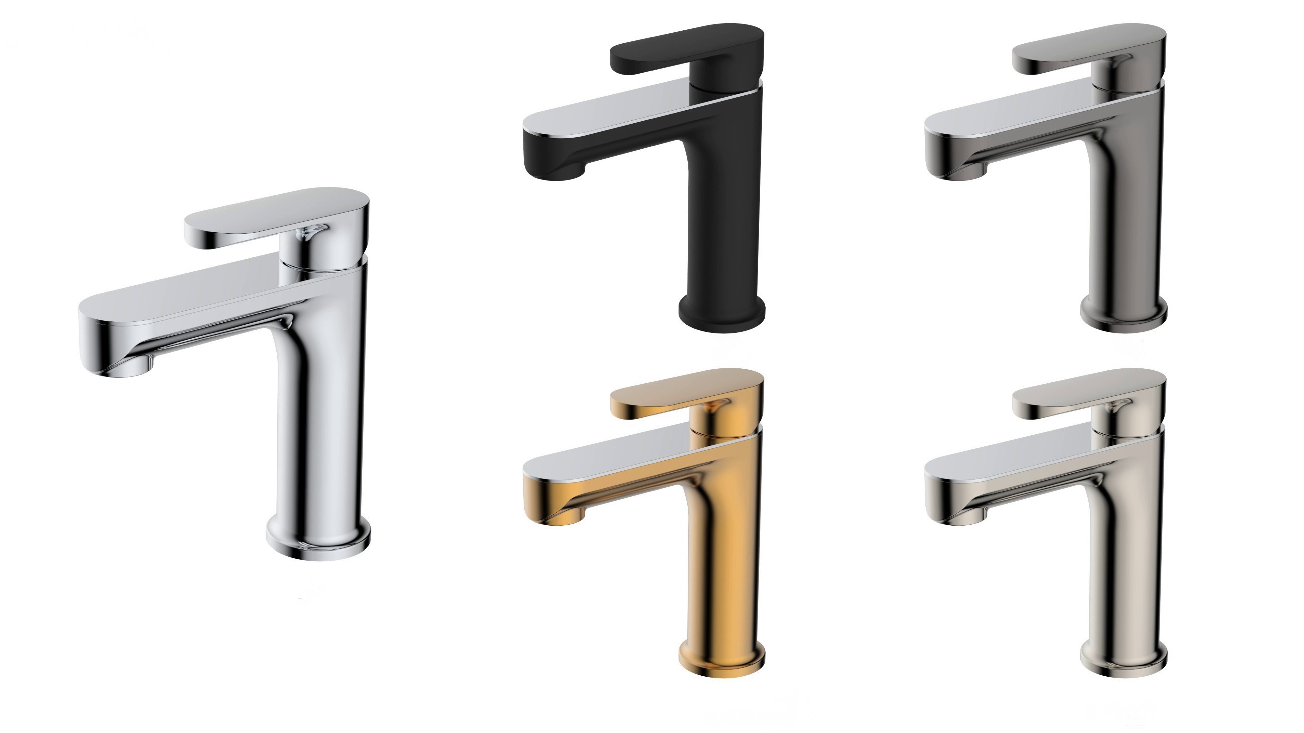 Simple Art Single Handle Brass Taps Bathroom Sink Faucet Modern