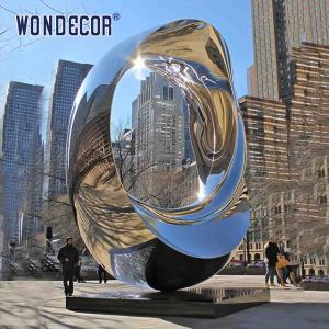 Wholesale Outdoor square large abstract forged metal geometric circular ring stainless steel sculpture from china suppliers
