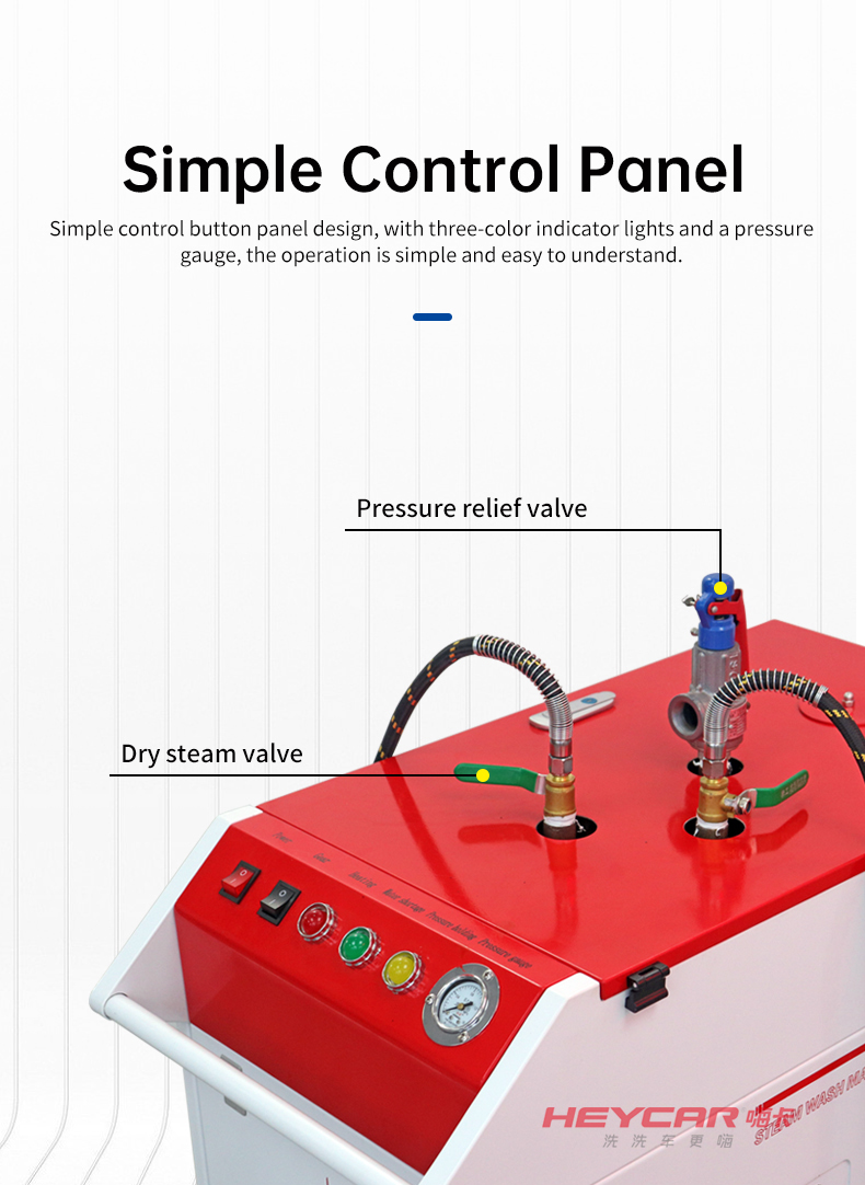 1500W Output Power Wet and Dry Steam High Pressure Car Washer for Cleaning Car Interior Engine Seats