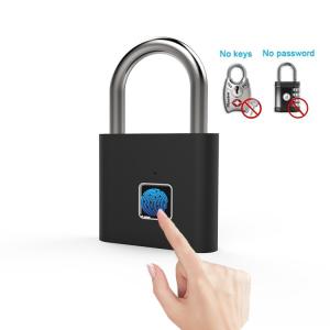 Wholesale IP65 Waterproof Digital Fingerprint Padlock ‎Polished Zinc Alloy Micro USB Charging from china suppliers