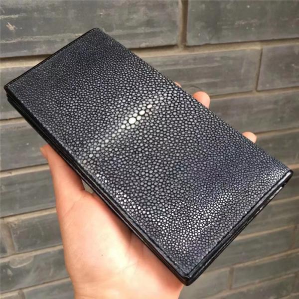 Unisex Authentic Real Stingray Skin Women Men Long Wallet Female Male Clutch