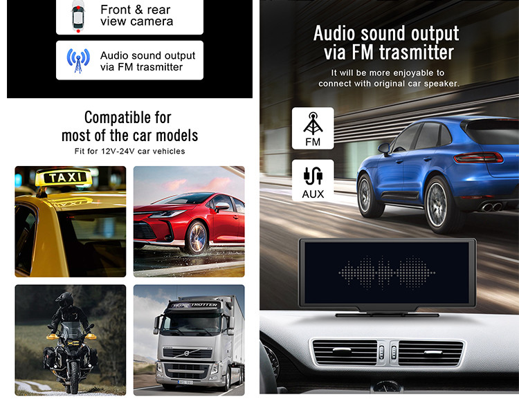 GPS Navigation Android Car Stereo Dash Cam 2G RAM Plug And Play