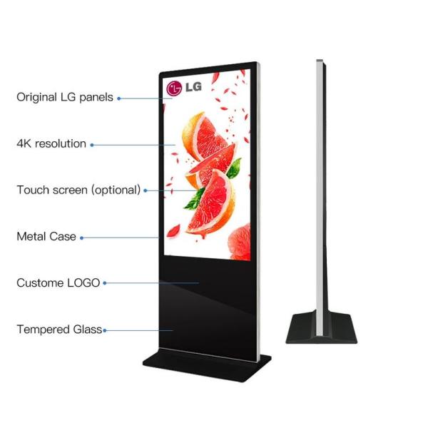 49 Inch Floor Standing LCD Touch Screen Kiosk with Remote Controller