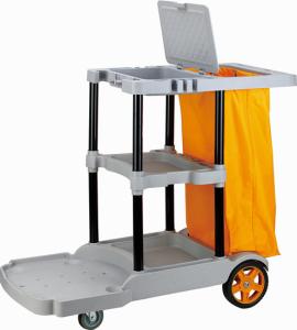 Wholesale Commercial Grey Plastic 3 Shelf Custodial Cleaning Carts from china suppliers