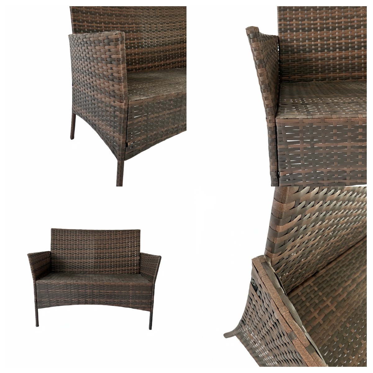 China Factory Wholesale Rattan Sofa Waterproof Design Indoor Outdoor Sofa Table Chair Dining Desk Ottoman Furniture Set