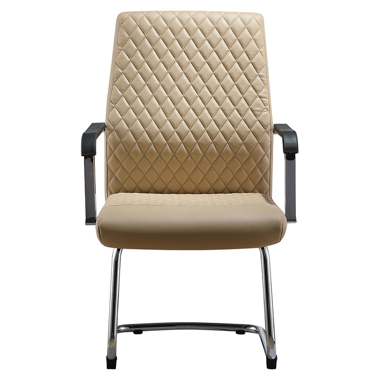 Chromed SS Modern Executive Chairs No Wheels PU Upholstery SGS