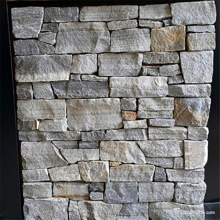 Beige / Brown / Rust Natural Stone Ledger Stone Wall Tile With Cement Backing