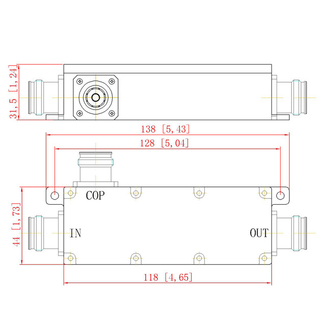 600-4200MHz 4.3-10 Female Directional Coupler With Low VSWR Connections