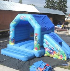 China Blue Sea World Inflatable Bouncing House Frozen For Kids Party on sale