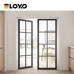 Double Glass Tempered Fire Rated Aluminum Door Frames French Style