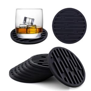 Wholesale Black Rubber Silicone Drink Coasters Cup Mat For Car Bar Coffee Mug Beer from china suppliers