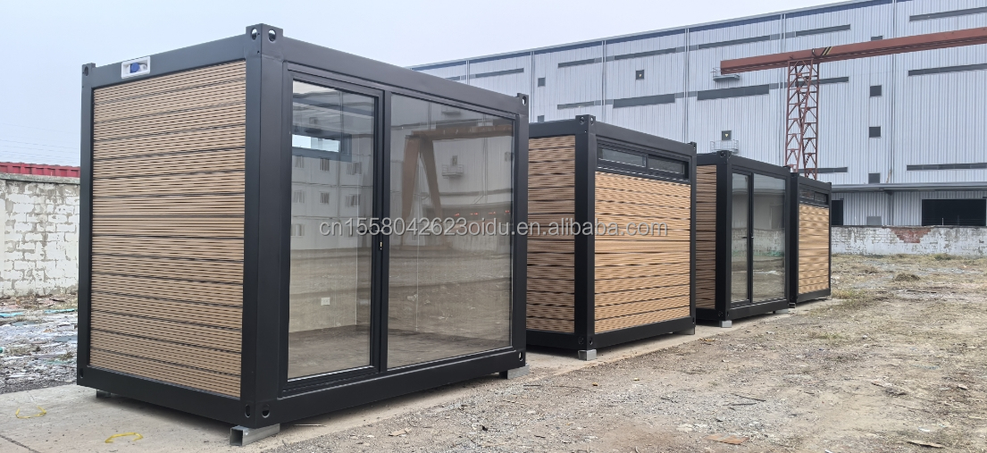 Main Structure Galvanized Steel Square Tubes 10ft 20ft Prefabricated Container Wooden House for Office Assembly House