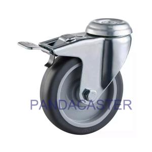 Wholesale Gray Non Marking Rubber Casters 100mm 4 INCH With Dual Lock from china suppliers