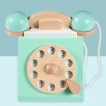 Dial Telephone Unfinished Wood Crafts Interactive Early Edcuation For Kids