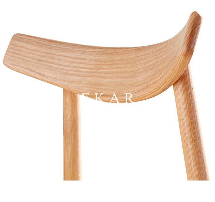 Oak Wood Upholstered Fabric Modern Dining Chair
