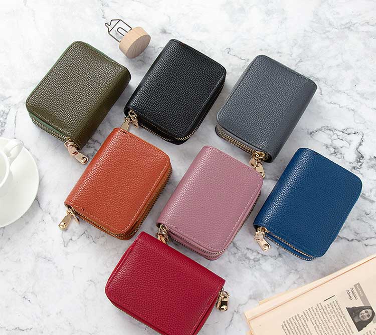 Customized Logo Mini RFID Blocking Zipper Coin Pocket Purse for Girls