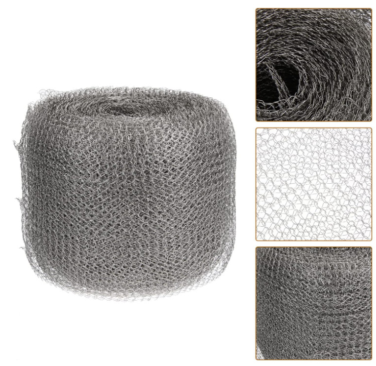 Stainless Steel Knitted Wire Mesh Roll Double Wires Woven 100mm 400mm 600mm Coil for Varied Applications