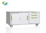 Office Metal Mobile Pedestal Cabinet Sliding Door Assembled Construction