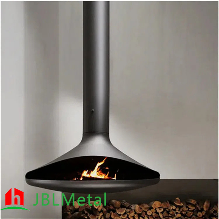 Hanging Ceiling Suspended Fireplace Wall Mount Metal Fireplace