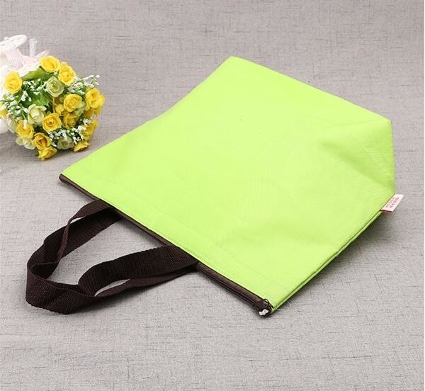 Reusable aluminium foil thermal insulation material cooler bag for picnic with Strapping tape closureRecycled PP Woven Plast