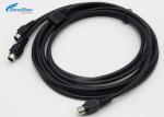 Mini Din 4Pin Male - Male Custom Cable Assemblies , Video Cable Harness Assembly