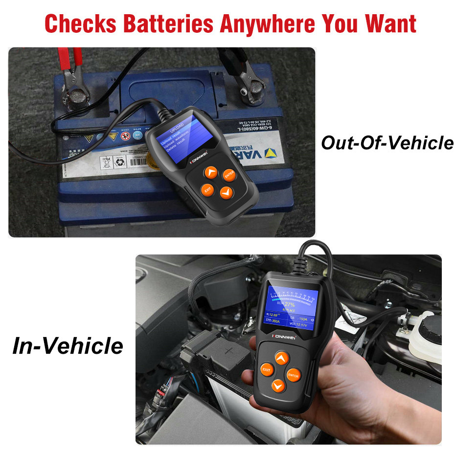Cranking Test Car Battery Tester Kw600 With Data Storage And Print 2 Years Warranty