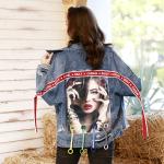custom clothing factory China Printed Personality Ladies Jackets Coats BF Loose