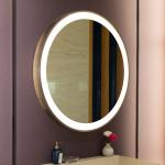 Golden Metal Framed Makeup Mirror for Home Hanging Decorative in Fitness Gym