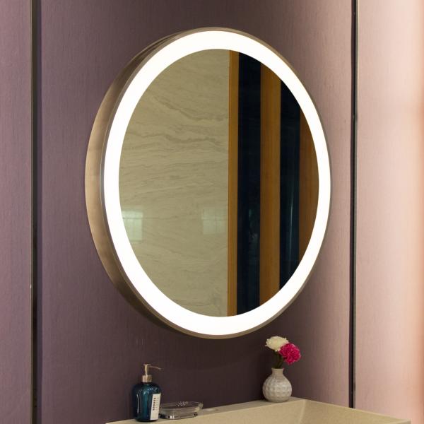 Golden Metal Framed Makeup Mirror for Home Hanging Decorative in Fitness Gym