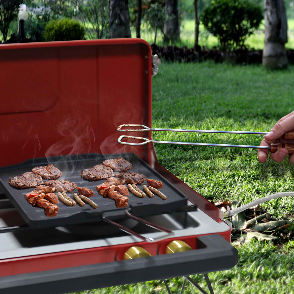 Outdoor Cooktop for Camping Small Gas Stove 2 Burner Durable and Disposable BTU 22000
