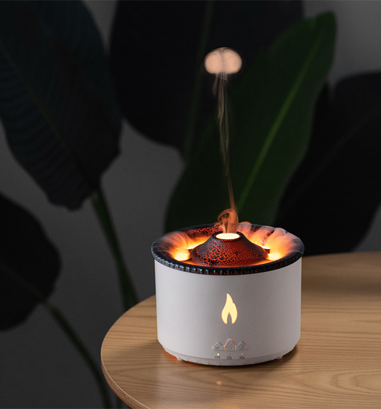 1 Sample Ok Volcano Flame Humidifier Led Color Flame Effect Ultrasonic Aroma Oil Diffuser For Hotel Home Dropshipping