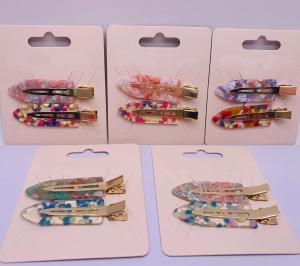 Wholesale Summer Seamless Acrylic Resin Hair Clips , Transparent Duck Bill Clips For Hair from china suppliers