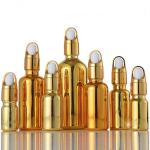 Durable Gold Glass Containers Travel Portable Small Gold Silver Dropper Bottles
