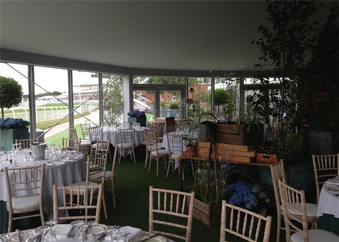 Large Capacity Marque Shelters Glass Wall Tents Aluminium Metal Frame Canopy