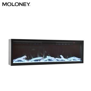 Wholesale 2440mm Modern Recessed Fireplace Black Steel Frame Pure Decor Stove from china suppliers