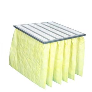 Wholesale HVAC F8 Synthetic Fiber Pocket Bag Air Filters Yellow Fireproof Performance from china suppliers