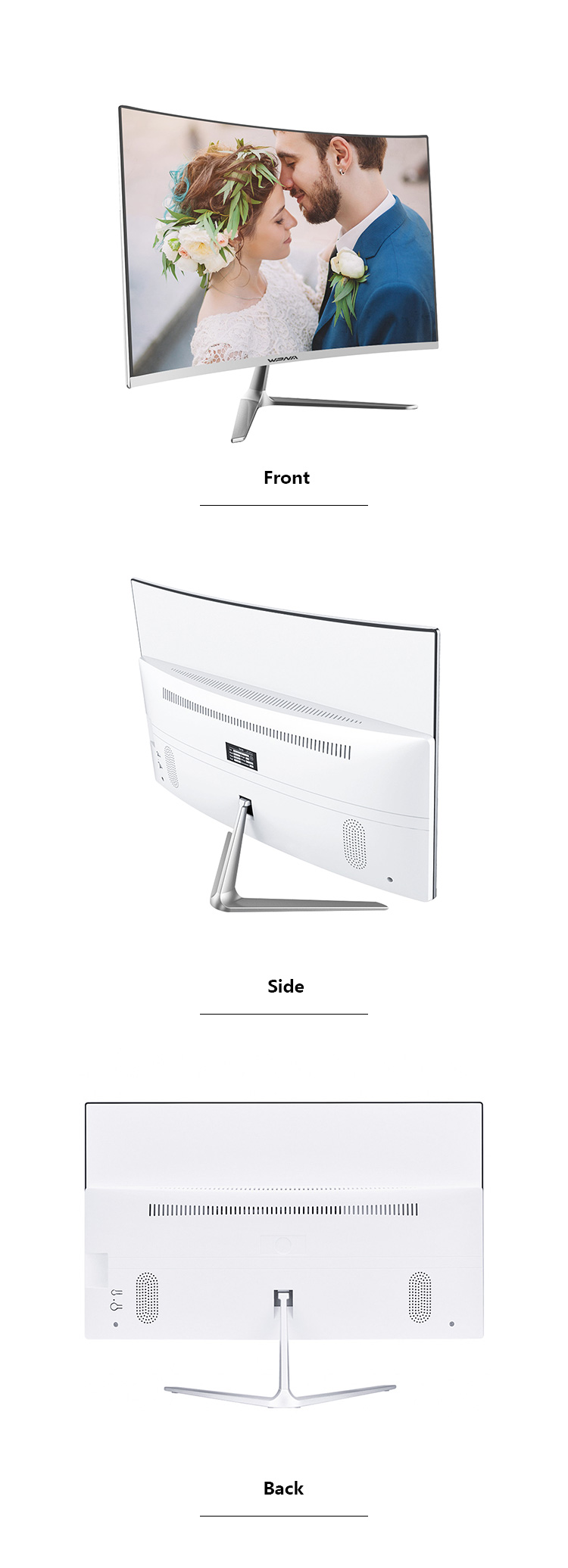 23.8 Inch Dedicated Card Curved Screen Desktop All in One PC Gaming with Intel Core I5