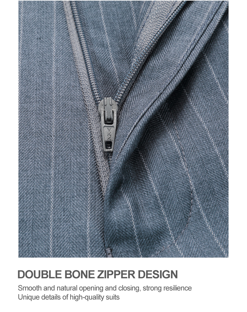 Men's 2 Pieces Business Outfit Vertical Striped Notch Lapel Single-breasted Two Buttons