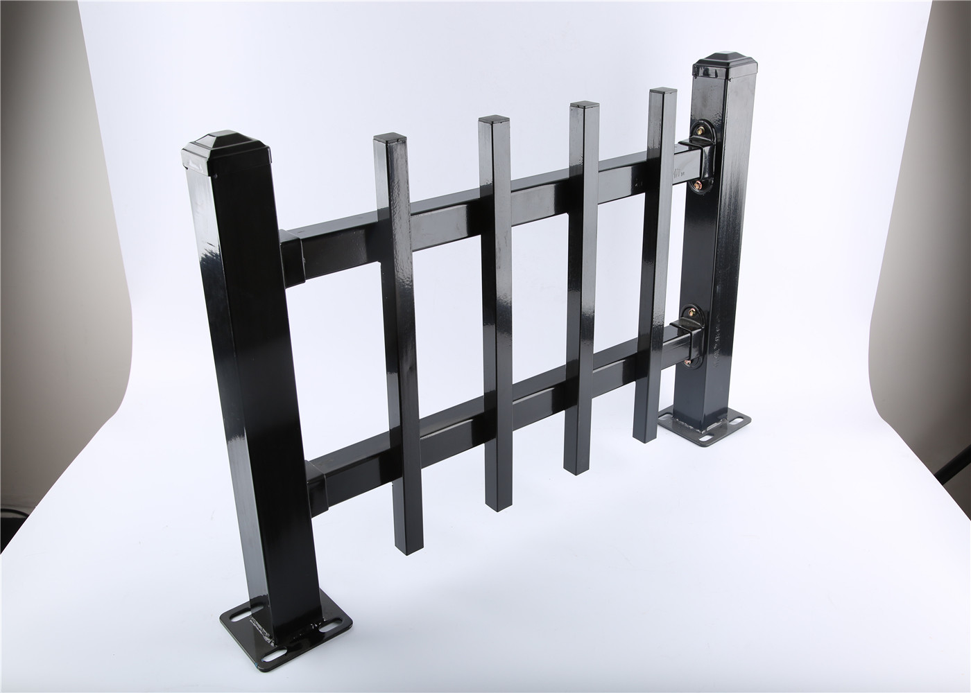 2.1mx2.4m rail 40mm she tube Australia Black Heavy Duty Welded Security garrison steel picket fencing/Garrison Fence Pan
