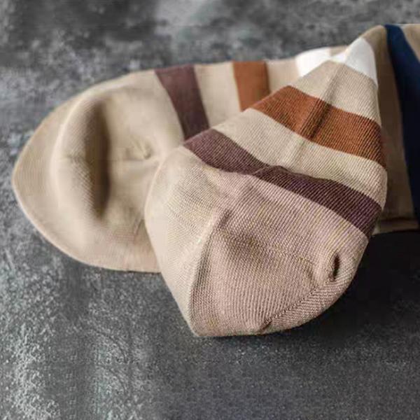 Multicolored Striped Crew Combed Cotton Socks Trendy And Timeless Men Socks