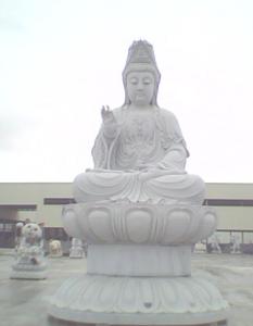 Wholesale Chinese Guanshi Yin Buddha White Carved Sitting Buddha Statue from china suppliers