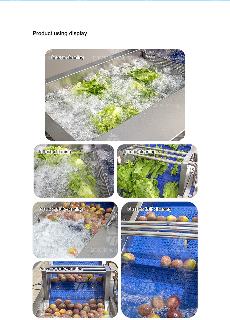 185KG Commercial fruit and vegetable washing machine stainless steel ozone disinfection bubble washing machine