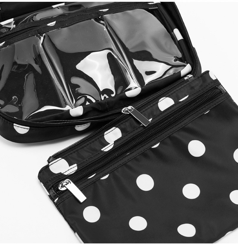 Eco Friendly Polka Dot H19CM Polyester Cosmetic Bag