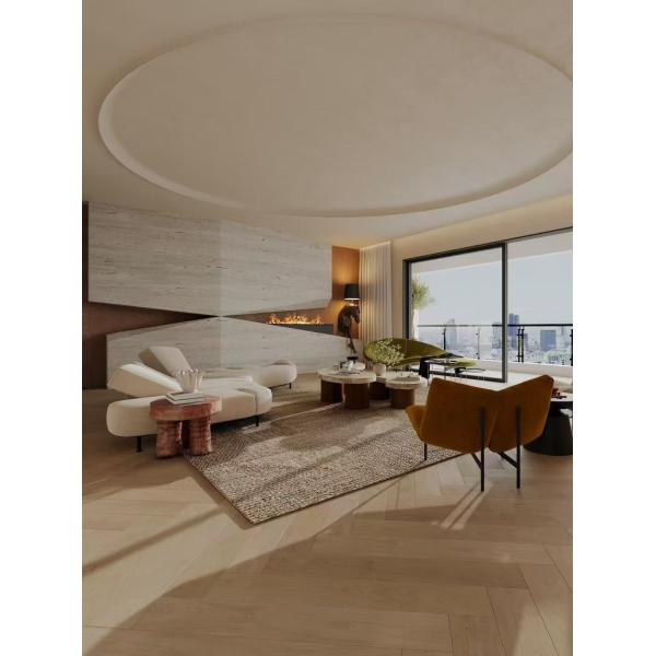 Italian Roman Travertine Slab Natural Stone Versatile For Wall Cladding