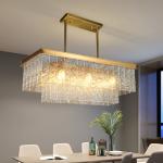 Rectangle Kitchen Chandeliers Frosted Glass Lamp Living Room Bar european
