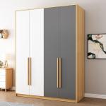 Metal And MDF Solid Wood Wardrobe Closet Wooden Almirah For Bedroom