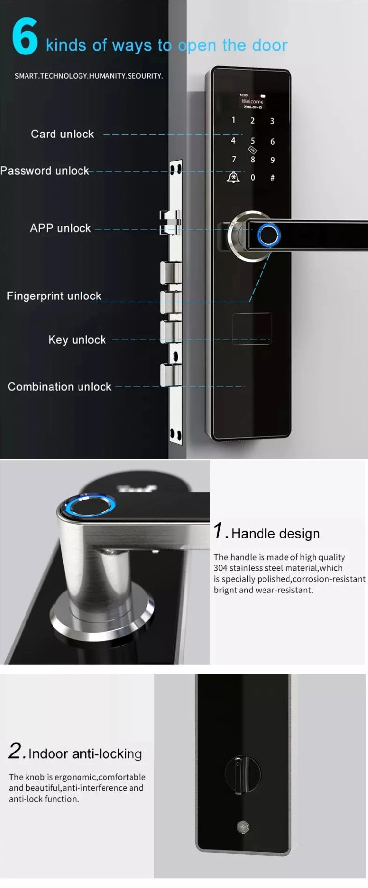 Fingerprint Bluetooth Gate Locks